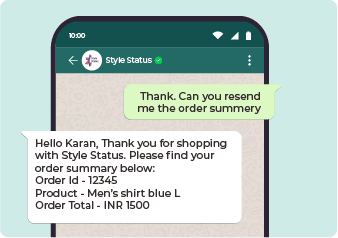 Send Order Summary using WhatsApp Business API